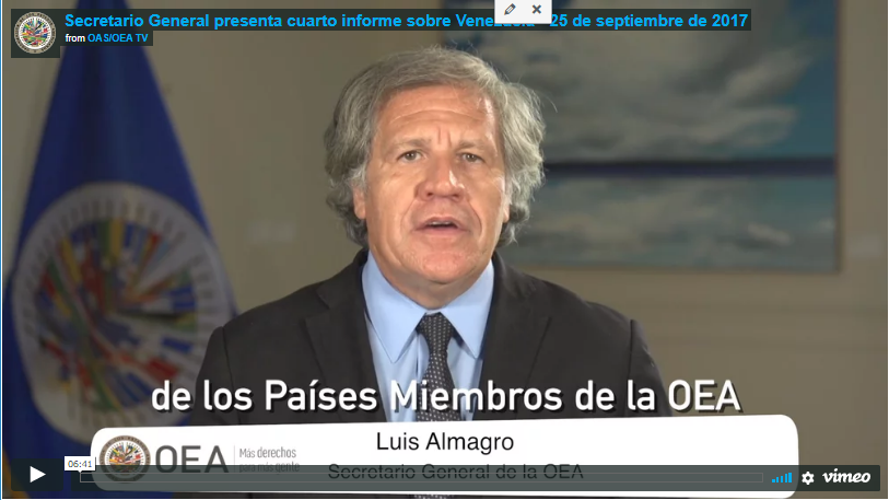 Secretario General de la OEA presenta 4to informe sobre Venezuela