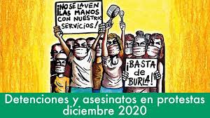 Detenciones arbitrarias y asesinatos en protestas / diciembre 2020 con Estado de alarma