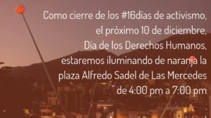 Red Naranja iluminará la plaza Alfredo Sadel para exigir la eliminación de la violencia de género