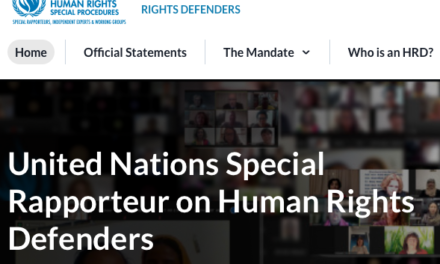 Página web: Relatora Especial sobre la Situación de los Defensores de Derechos Humanos