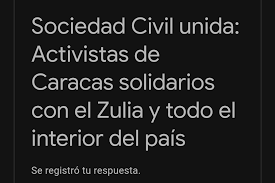 Comunicado Conjunto: Sociedad Civil unida: Activistas de Caracas solidarios con el Zulia y todo el interior del país